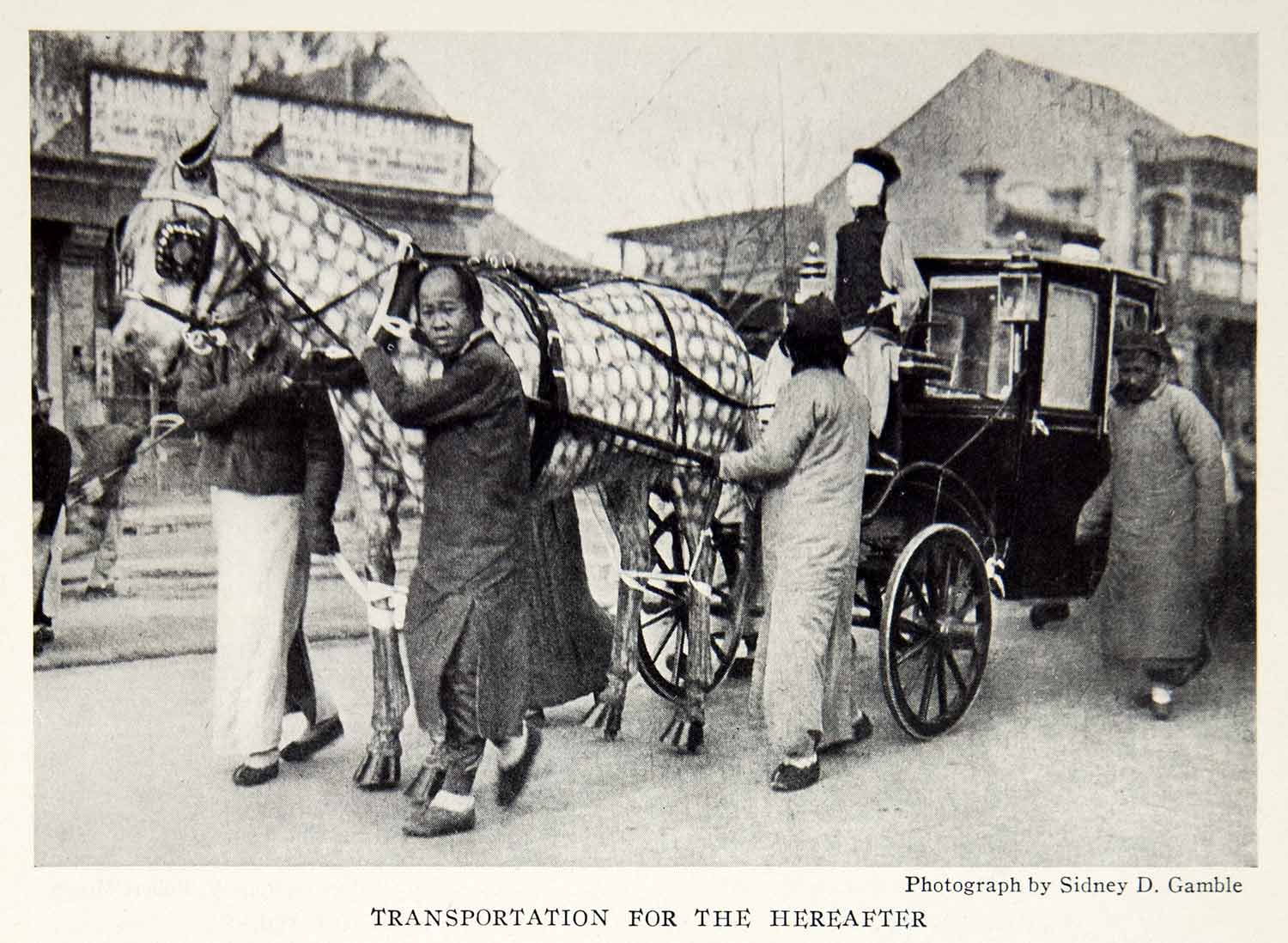 1933 Print Transportation Funeral Horse Street View Beijing China Historic NGMA3