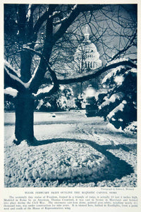 1935 Print February Snow Winter Nation Capital Dome Statue Washington DC NGMA5