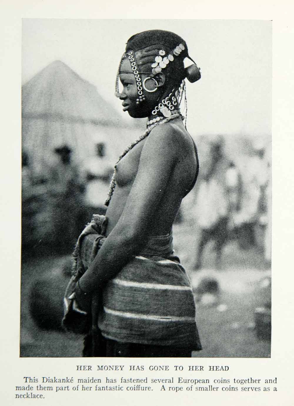 1935 Print Diankanke Native Guinea Tribal Indigenous Coiffure Headdress  NGMA5