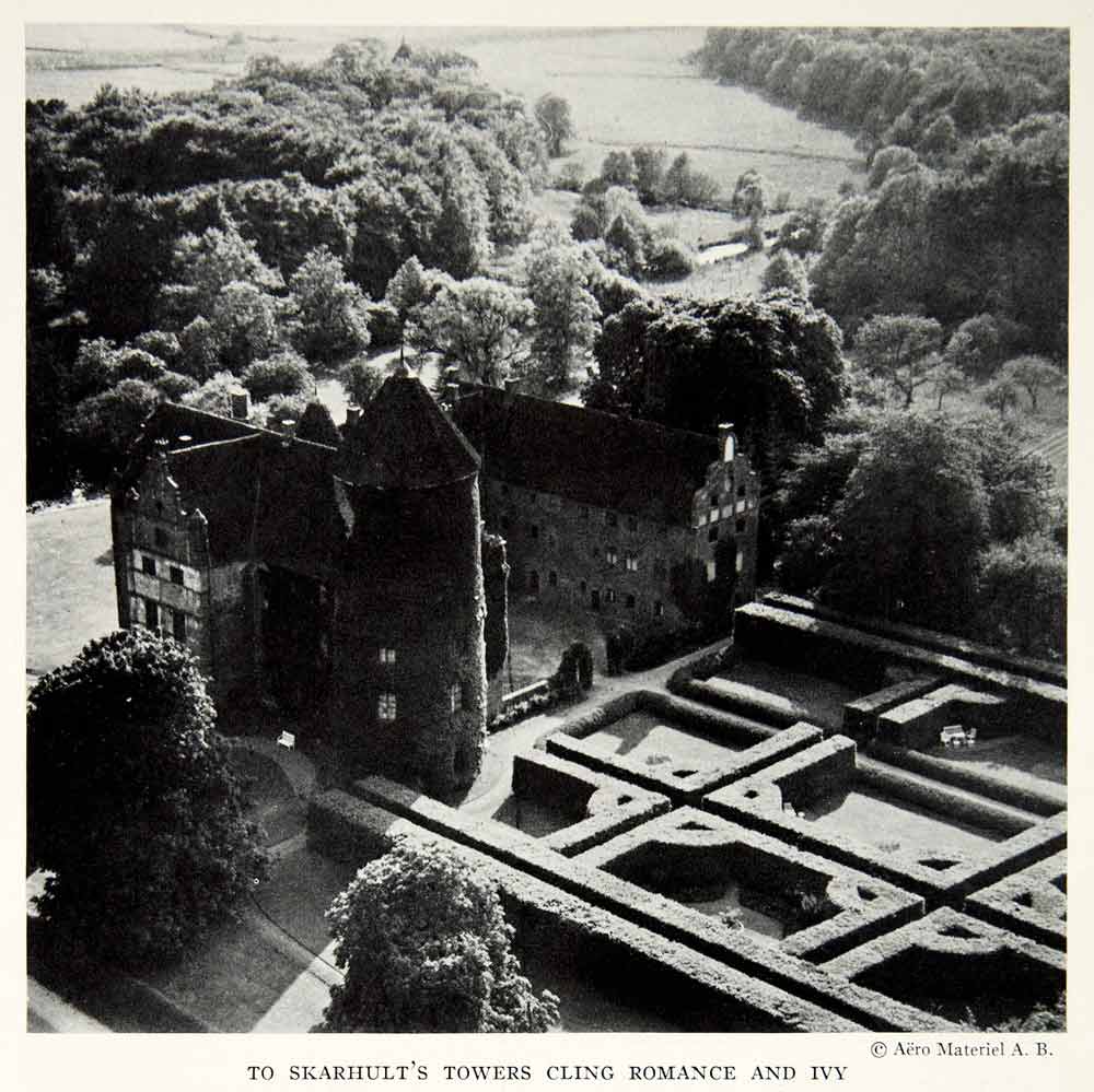 1934 Print Skarhult Castle Sweden Fortress Architecture Historical Image NGMA6