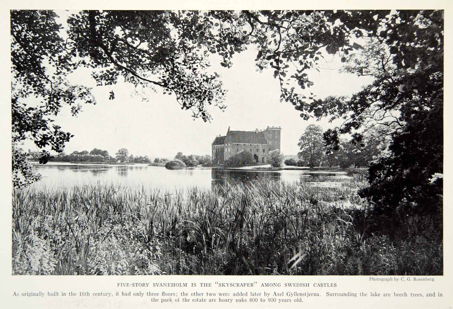 1934 Print Svaneholm Castle Sweden Medieval Fortification Historical Image NGMA6