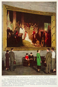 1935 Color Print Baptism Pocahontas Capitol Rotunda Interior Historical NGMA6