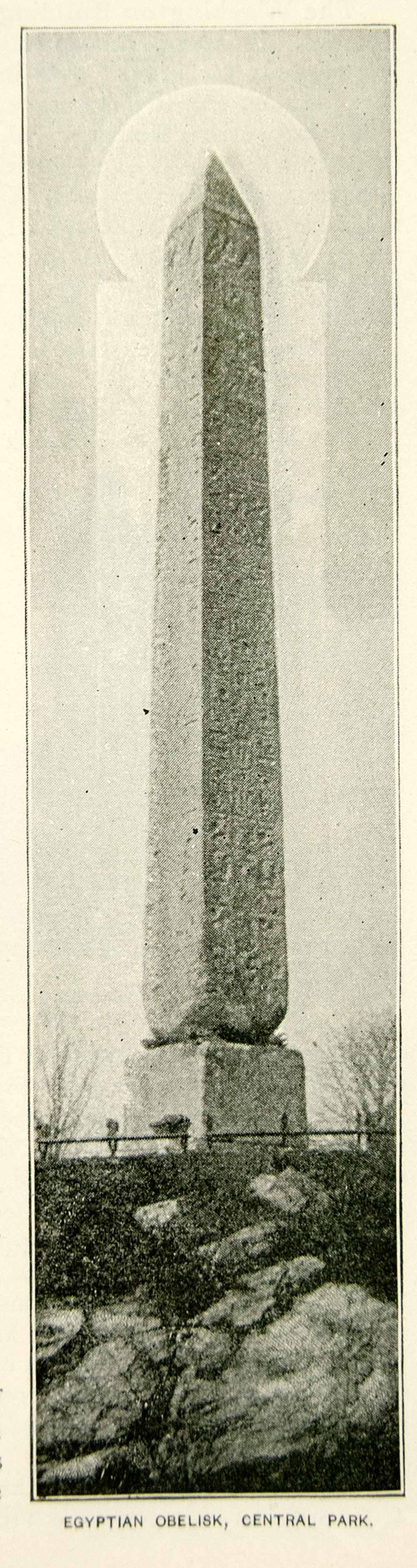 1893 Print Egyptian Obelisk CleopatraÕs Needle Central Park Monument NYC NY2A