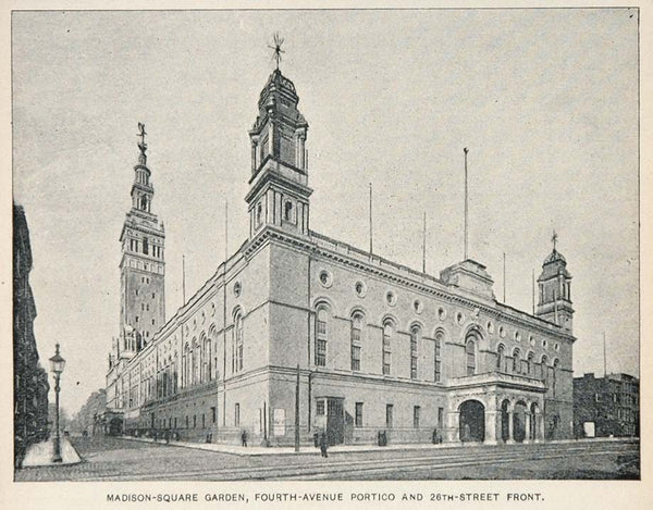 Metropolitan Life, Marble Details, cheapest Madison Square, New York, 1909. Le Brun & Sons, Architects. Hand Colored, Original, Architecture, Vintage