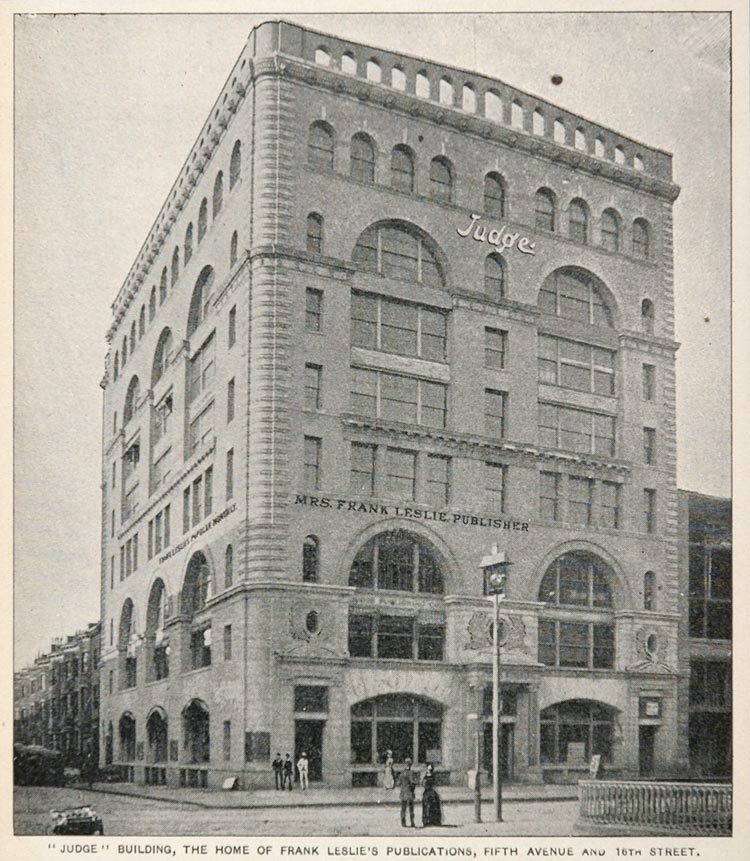 1893 Print Judge Building Frank Leslie New York City - ORIGINAL HISTORIC NY2