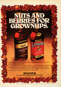 1979 Ad Regnier Cointreau Amaretto Cranberria Bottle Cranberry Liquor NYM1