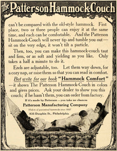 1908 Vintage Ad Patterson Hammock Couch Porch Children 835 Dauphin St Phila OD1