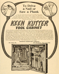 1905 Ad Keen Kutter Tool Cabinet Simmons Hardware Saw - ORIGINAL ADVERTISING OD1