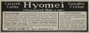 1911 Ad Booth Hyomei Vapor Quackery Cough Treatment - ORIGINAL ADVERTISING OLD4