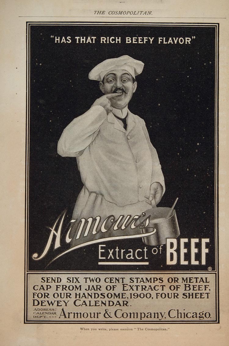 1899 Vintage Print Ad Armour's Extract of Beef Chef Hat - ORIGINAL OLD4