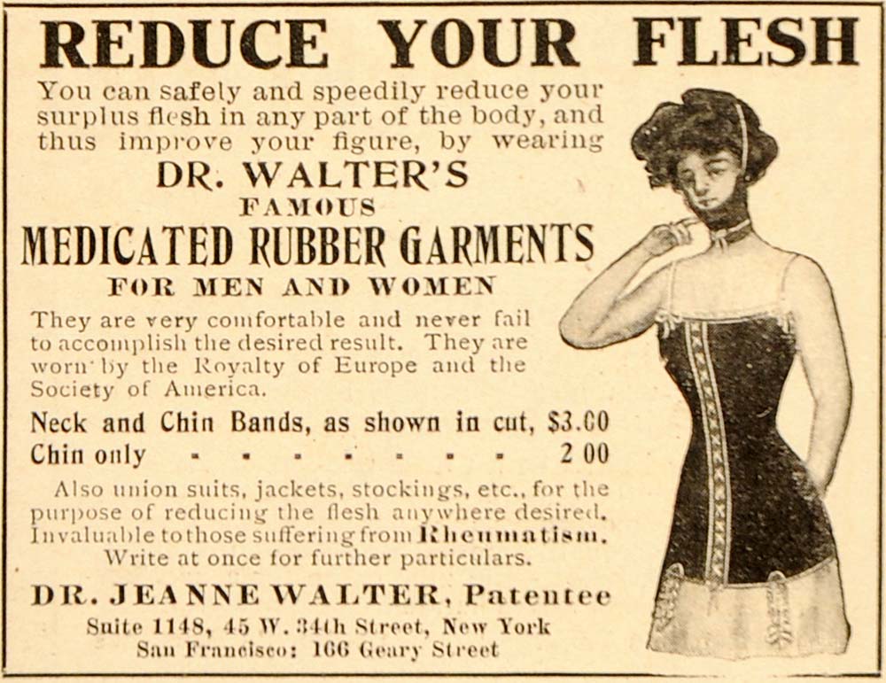 1910 Vintage Ad Quackery Weight Loss Rubber Garments - ORIGINAL ADVERTISING OLD5