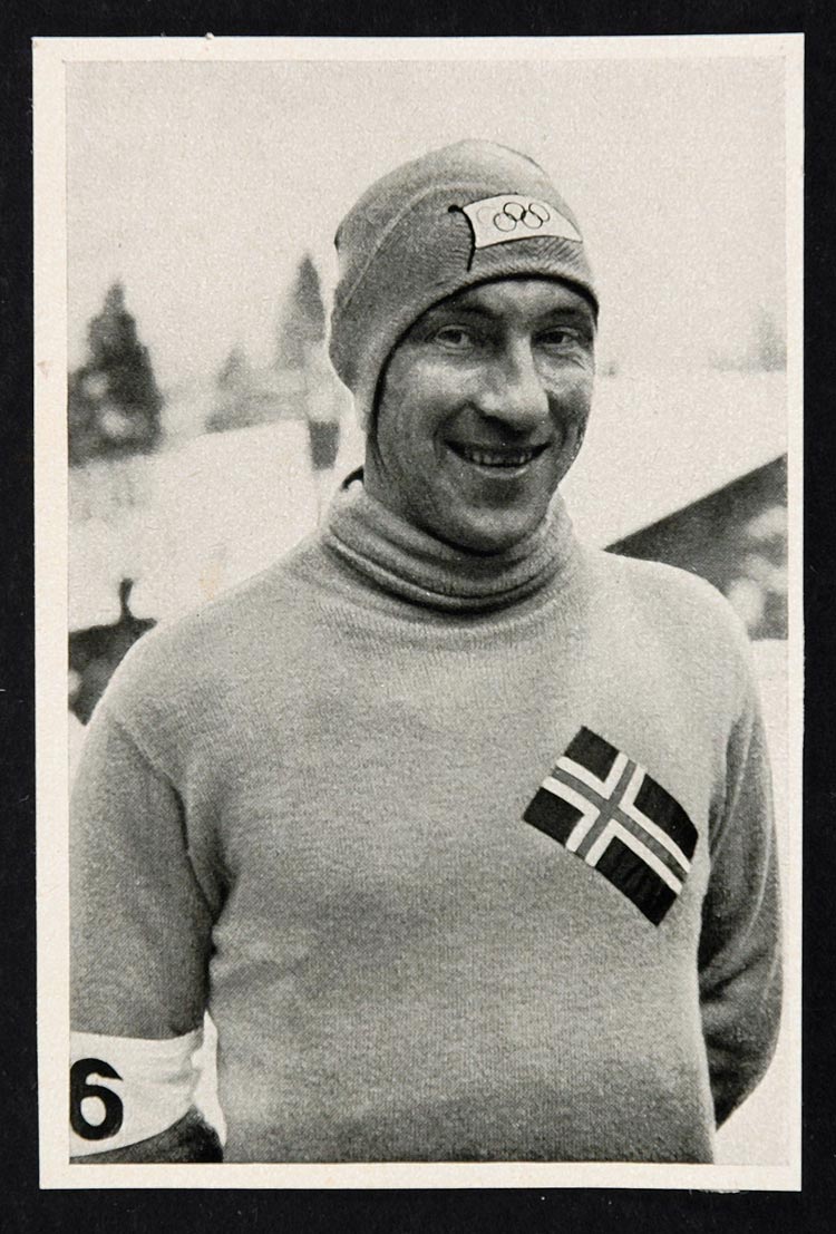 1936 Winter Olympics Ivar Ballangrud Norwegian Print - ORIGINAL HISTORIC IMAGE