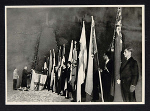 1936 Winter Olympics Nations Flags Decorations Print - ORIGINAL HISTORIC IMAGE