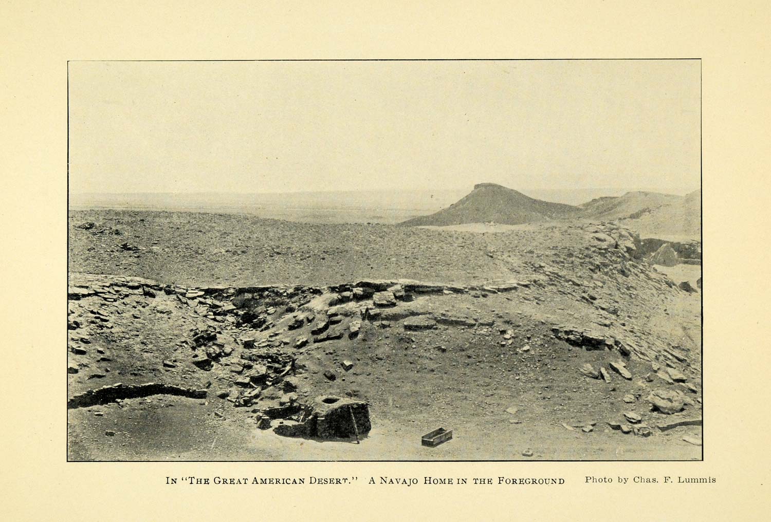 1908 Print High Plains Great American Desert Navajo - ORIGINAL HISTORIC OWE1