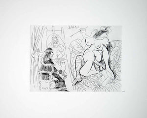 1970 Heliogravure Picasso Erotic Art Nude Artist Model Painting Portrait P347B