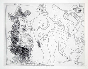 1970 Heliogravure Picasso Cicrus Performer Bareback Rider Nude Abstract P347B