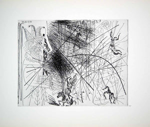 1970 Heliogravure Picasso Circus Acrobats Performers Nude Abstract Etching P347B