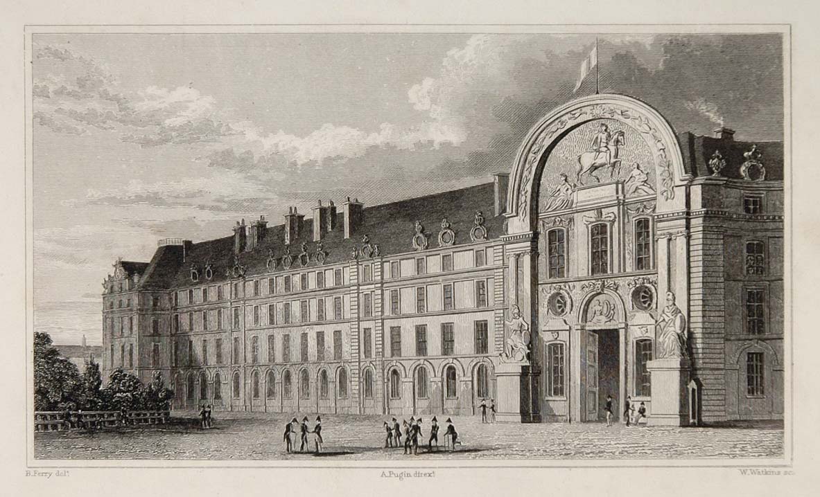 1831 Hotel Invalides Facade Principale Paris Engraving - ORIGINAL PARIS2