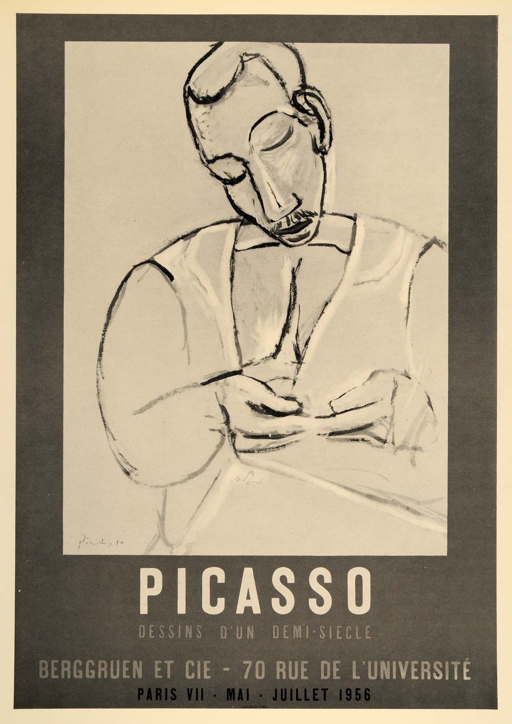 1971 Print Picasso Drawings Berggruen Paris Poster 1956 - ORIGINAL PIC –  Period Paper Historic Art LLC