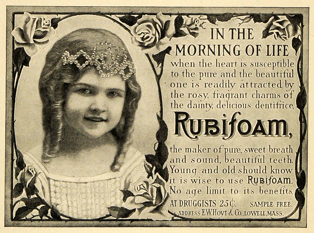 1908 Ad Rubifoam Breath Teeth Health Child Hoyt Dental - ORIGINAL PM2