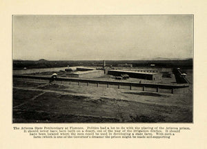 1914 Print Arizona State Penitentiary Florence Prison Architecture PM3