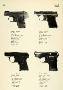 1948 Print Bayard Beretta Pistol Models 1908 1923 1930 Vest Pocket Handgun PR3
