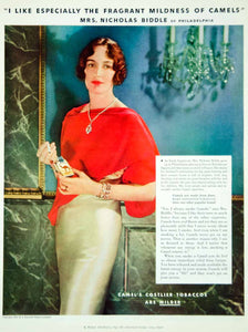 1934 Ad Camel Cigarettes Sarah Lippincott Biddle Philadelphia Women Smoking