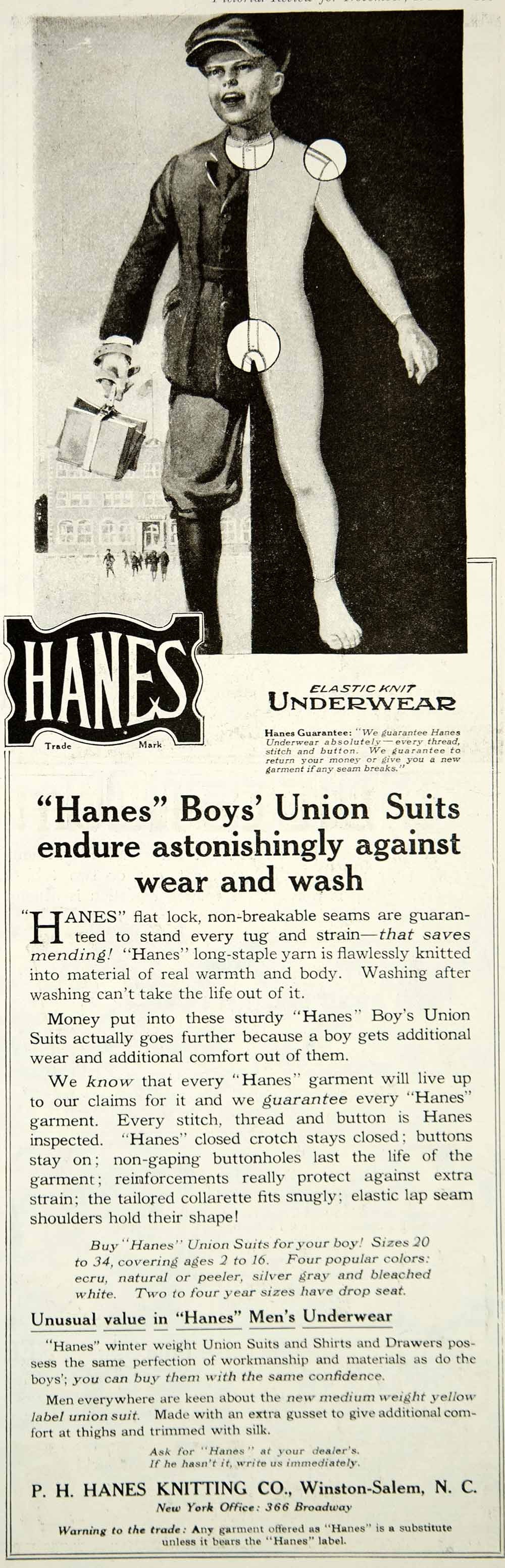 Vintage The National Hanes Underwear Advertising Box - Antique