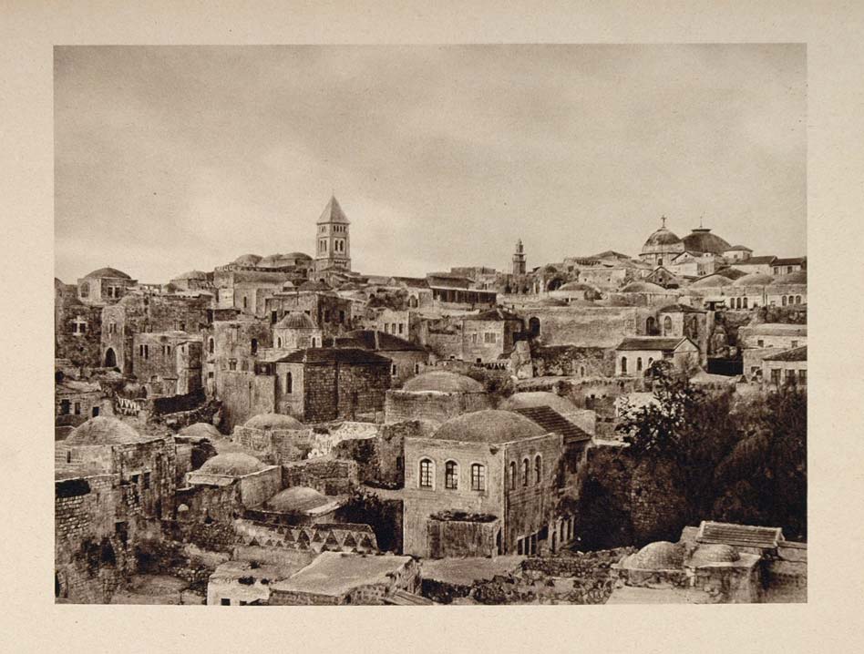 1926 Panorama View Old City Jerusalem Architecture - ORIGINAL PHOTOGRAVURE PS1