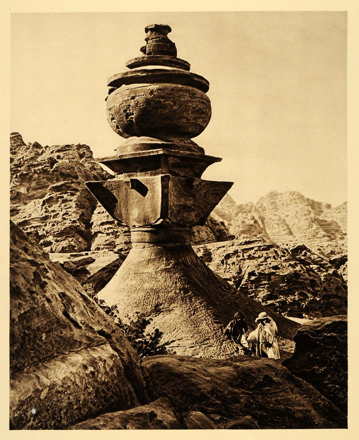 1925 Petra Jordan Rock Tomb Archaeology Architecture - ORIGINAL PHOTOGRAVURE PS6