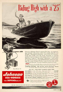 1953 Ad Johnson Outboard Motor Sea-Horse Trip Boat 500 Pershing Road PSC2