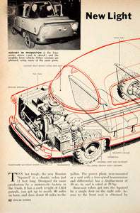 1956 Article Red Squirrel Byelka Subcompact Car Automobile Soviet Russian PSC3