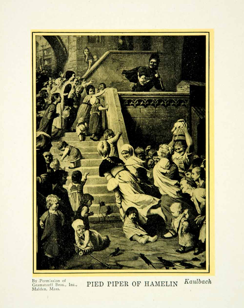 1927 Print Hermann Kaulbach Art Pied Piper Hamelin Portrait Fairy Tale PSG1