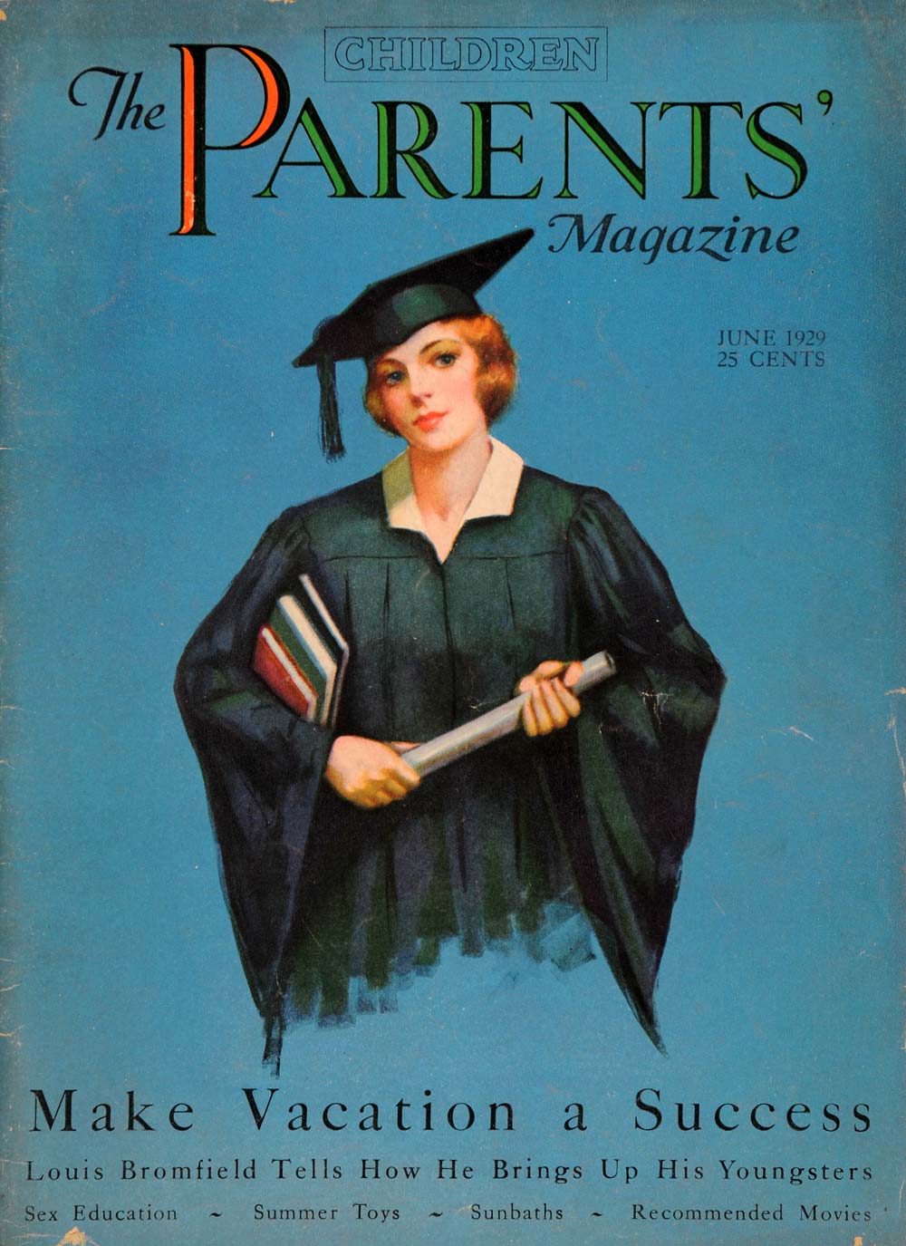 1929 Cover Parents Magazine Girl Graduate Graduation - ORIGINAL PTS1