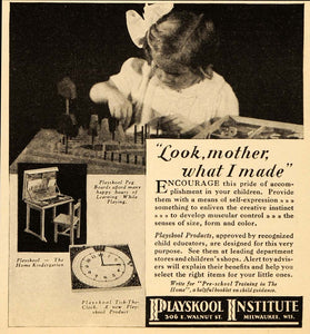 1931 Ad Playskool Preschool Educational Toys Peg Board - ORIGINAL PTS1