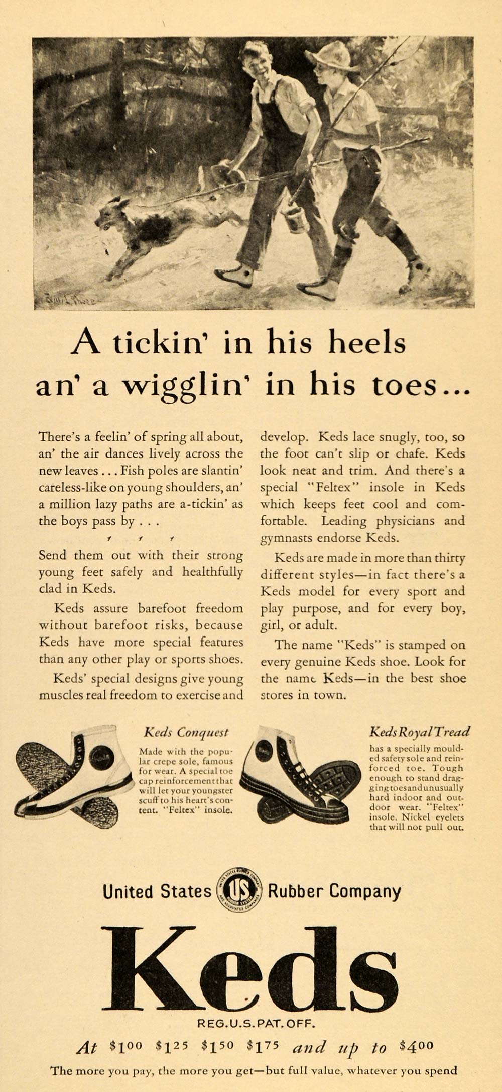 1929 Vintage Ad Keds Shoe Sneakers Conquest Royal Tread - ORIGINAL PTS1