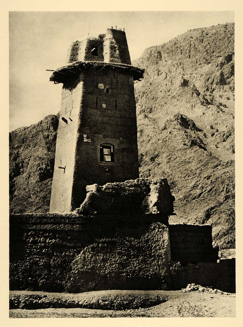 1935 Fortress House Tower Afridi Village Khyber Pass - ORIGINAL PTW2