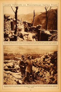 1922 Rotogravure World War I Italian Front Soldiers Hand Grenade Trench Warfare