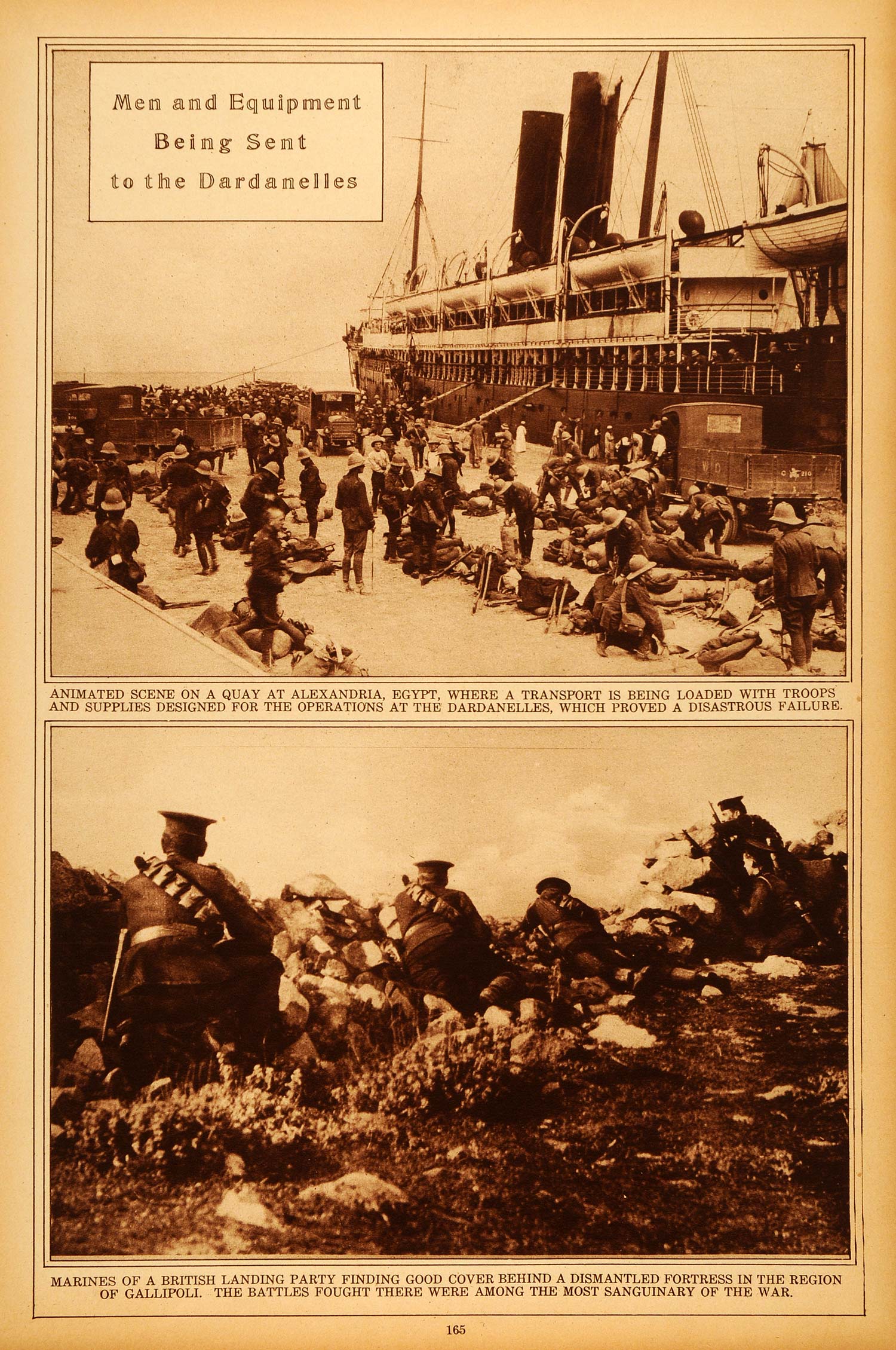 1922 Rotogravure World War I Quay Alexandria Egypt British Gallipoli Dardanelles