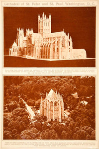 1923 Rotogravure Washington National Cathedral Church of St. Peter Paul Historic