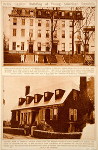 1923 Rotogravure Washington DC Old Brick Capitol Thomas Nelson House Yorktown VA