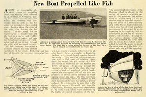 1928 Article Boat Fish Boerner Germany Gills Water Rudder Propeller Ship SAI