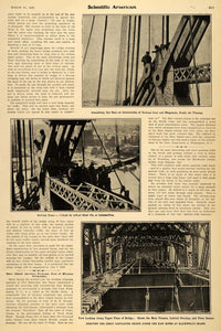 1907 Article Blackwell's Island Cantilever Bridge Built - ORIGINAL SCA1