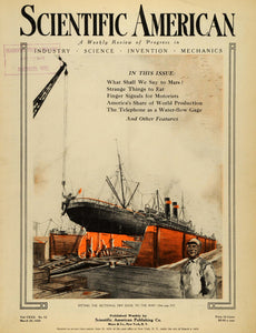 1920 Cover Scientific American Ship Dock Structure Shipyard Maritime Shore SCA3