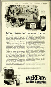 1924 Ad Eveready Radio Batteries 6 Volt Storage Model Canadian National SCA4