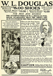 1921 Ad W.L. Douglas Men Women Shoes Company Shoemakers Pricing Hand SCA4