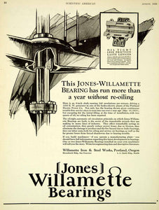 1926 Ad Iron Steel Jones Willamette Bearings Industrial Portland Electric SCA5