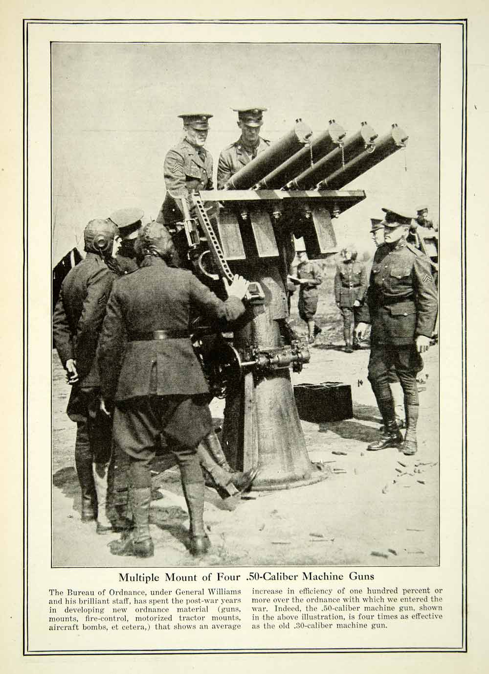 1927 Print .50 Caliber Machine Guns Bureau Ordnance General Williams SCA6