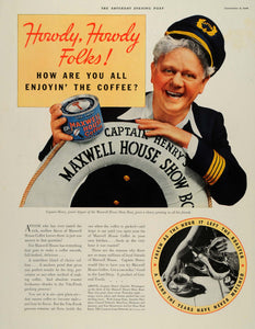 1934 Ad Maxwell House Coffee Show Boat Captain Henry - ORIGINAL ADVERTISING SEP3