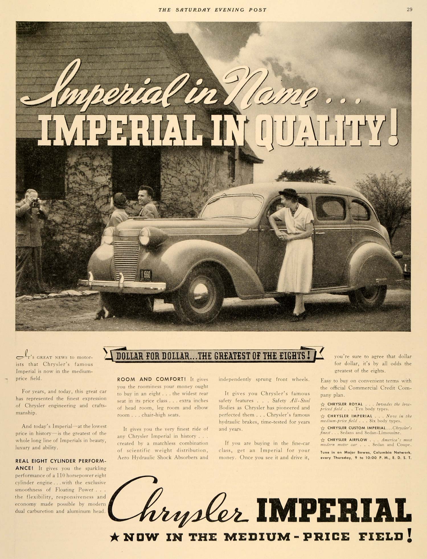 1933 Ad Chrysler Imperial Major Bowes Eight Cylinder - ORIGINAL ADVERTISING SEP3